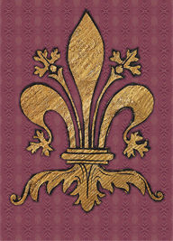 Giglio Fiorentino con animazione lumInosa e scritta auguri